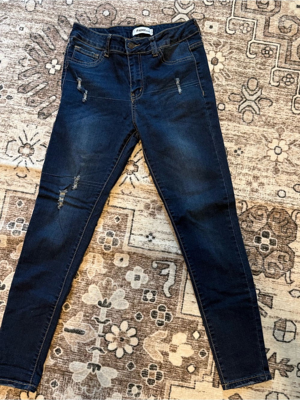 Dark Blue Skinny Jeans - Stretch High-Rise Fit